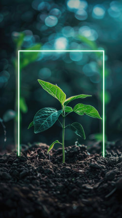 seedling on the ground with soilの素材