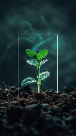 seedling on the ground with soilの素材