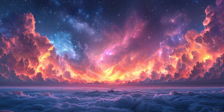 winter aurora beautiful fantasy skyの素材