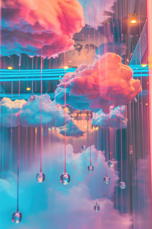 y2k aesthetic design concept, clouds with chromeの素材