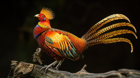 beautiful golden pheasant feather birdsの素材