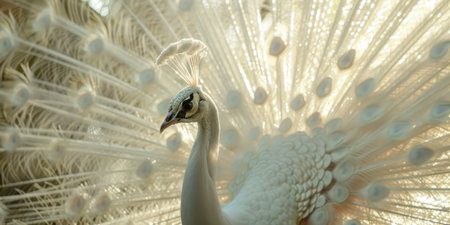 white peacock in daylight sunny dayの素材