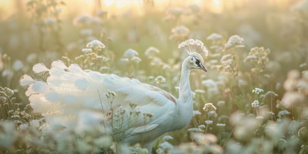 white peacock in daylight sunny dayの素材