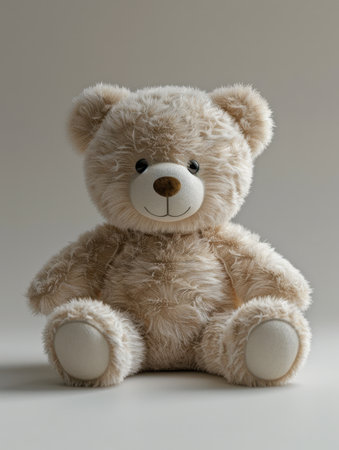 cute teddy bear toy sitting white backgroundの素材