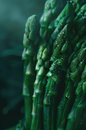 green healthy asparagus vegetables closeupの素材