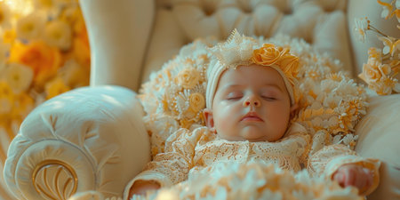 Newborn Baby in pastel Taupe chairの素材