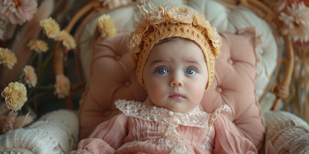 Newborn Baby in pastel Taupe chairの素材