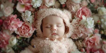 Floral Teddy Bear Outfit Baby Soft Lighting White Pink Luxurious Fabricsの素材