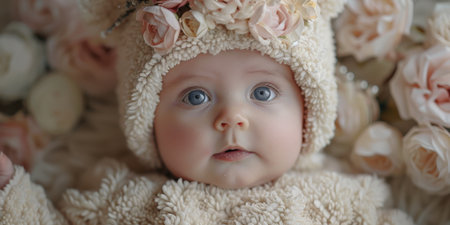 Floral Teddy Bear Outfit Baby Soft Lighting White Pink Luxurious Fabricsの素材