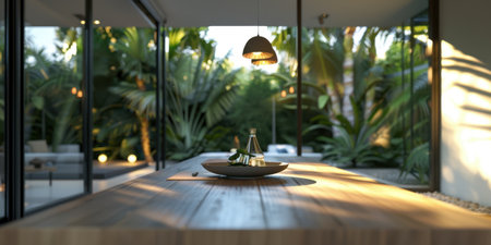Minimalist Wood Dining Table Small Luxurious Dining Room Tropical Interiorの素材