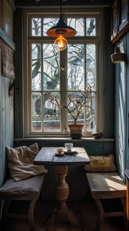 Cozy Kitchen Nook Breakfast Corner Bench Seat Minimalist Decorの素材