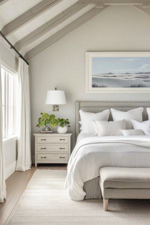 Winds Breath Bedroom White Walls Minimalist Serene Interiorの素材