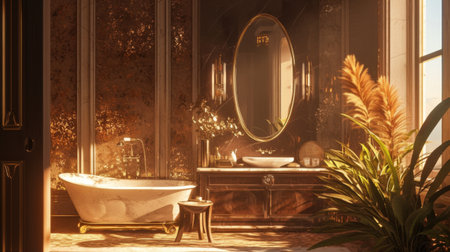 Modern French Style Apartment Bathroom Bathtub Romantic Cozy Chic Contemporaryの素材