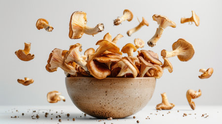 Mushroom Flying Bucket White Backgroundの素材