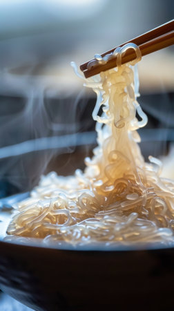 Close Up Eating Glass Noodles Chopsticks Food Photography Asian Cuisineの素材