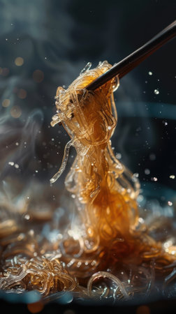 Close Up Eating Glass Noodles Chopsticks Food Photography Asian Cuisineの素材