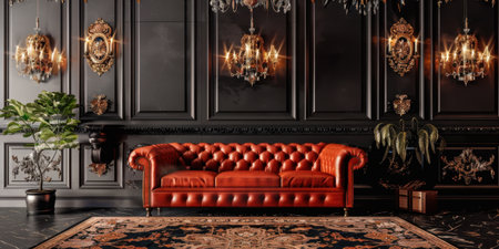 Cozy Luxury Living Room Interior Sofa Rug Warm Ambianceの素材