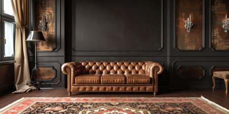 Cozy Luxury Living Room Interior Sofa Rug Warm Ambianceの素材