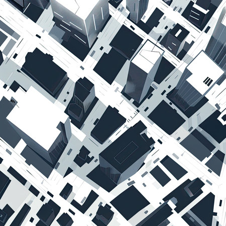 City Map Town Times Square New York City Buildings Black and Whiteの素材