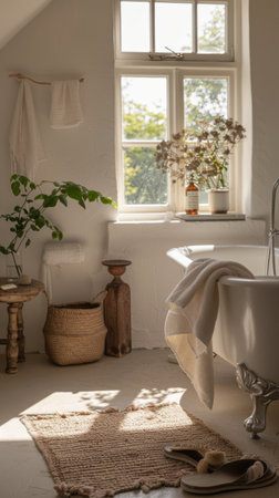 Hygge Style Bathroom Cozy Warm Minimalist Natural Materials Sereneの素材