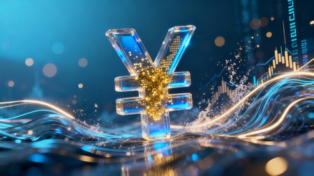 RMB CNY Renminbi Money Dollar Symbol Data AI Investment Digital Banking ibankingの素材