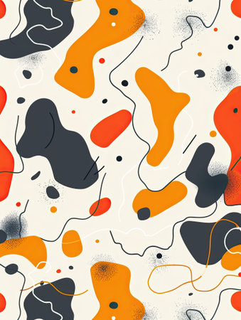 Abstract Organic Shape Cute Fun Vector Illustration Colorful Playful White Backgroundの素材