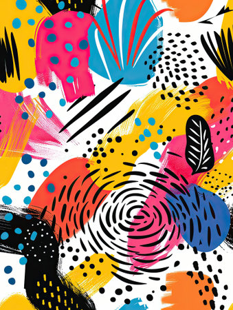 Abstract Organic Shape Cute Fun Vector Illustration Colorful Playful White Backgroundの素材