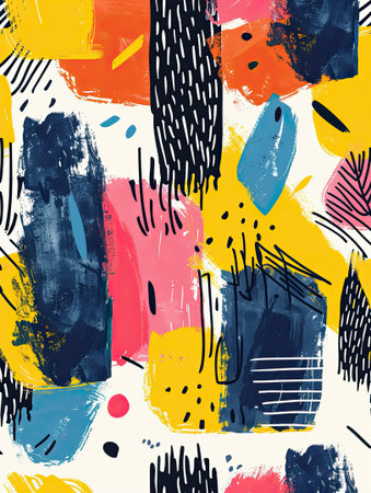 Abstract Organic Shape Cute Fun Vector Illustration Colorful Playful White Backgroundの素材