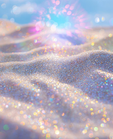 Glittery White Iridescent Sand Bokeh Background Sparkle Textureの素材