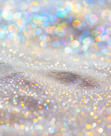 Glittery White Iridescent Sand Bokeh Background Sparkle Textureの素材