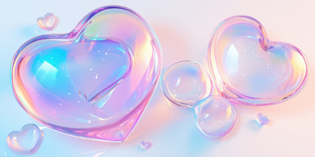 Soft Holographic Abstract 3D Shape Pastel Rainbow Gradientの素材