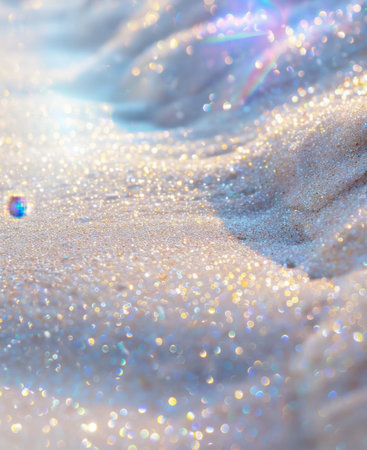 Glittery White Iridescent Sand Bokeh Background Sparkle Textureの素材