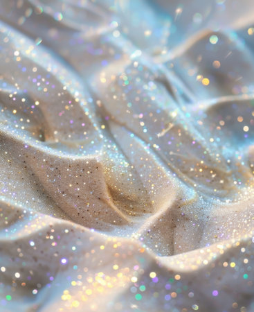 Glittery White Iridescent Sand Bokeh Background Sparkle Textureの素材