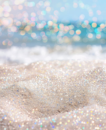 Glittery White Iridescent Sand Bokeh Background Sparkle Textureの素材