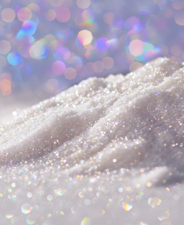 Glittery White Iridescent Sand Bokeh Background Sparkle Textureの素材