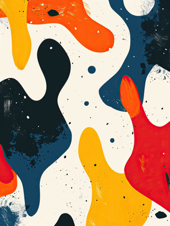 Abstract Organic Shape Cute Fun Vector Illustration Colorful Playful White Backgroundの素材