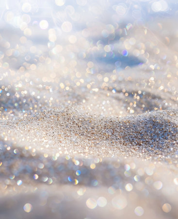 Glittery White Iridescent Sand Bokeh Background Sparkle Textureの素材