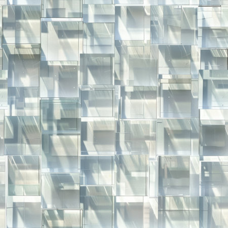 White Translucent Cubes Grid Tileable Texture Seamless Patternの素材