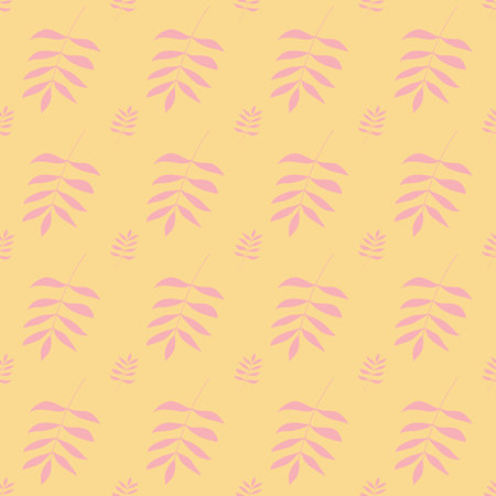 Summer Tropical leaf pattern in pink and orangeのイラスト素材