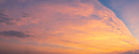 Beautiful Vivid sky painted by the sun leaving bright golden shades
