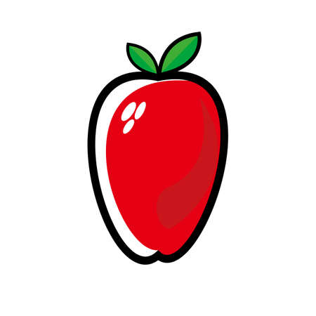 Fruit Strawberry Icon Flat Logoのイラスト素材