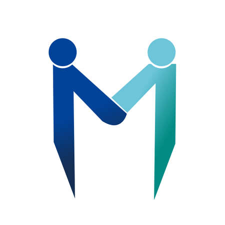Letter M People Logo Designのイラスト素材