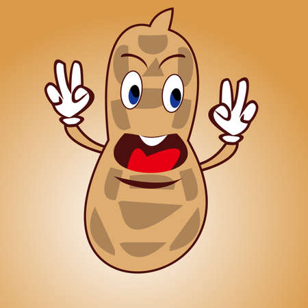 Peanut Mascot Vector Logo Character