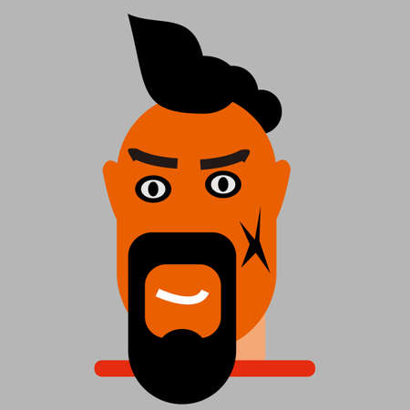 Flat Design Head Vector Characterのイラスト素材