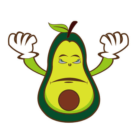 Fruit Fresh Avocado Mascot Characterのイラスト素材