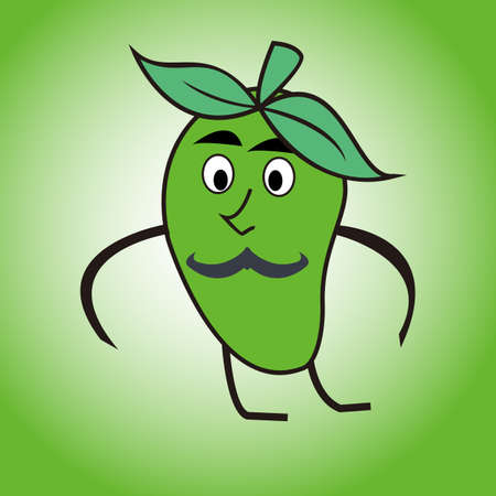 fruit fresh manggo mascot characterのイラスト素材