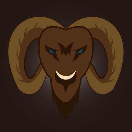 Mascot goat head vector logoのイラスト素材