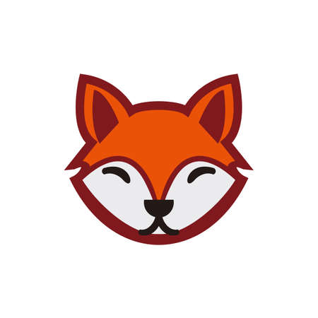 Cute fox face animal cartoonのイラスト素材