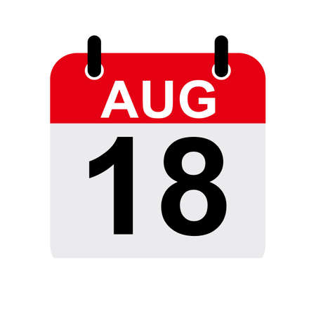 August 18 calendar Icon Vector.Date,day and monthのイラスト素材