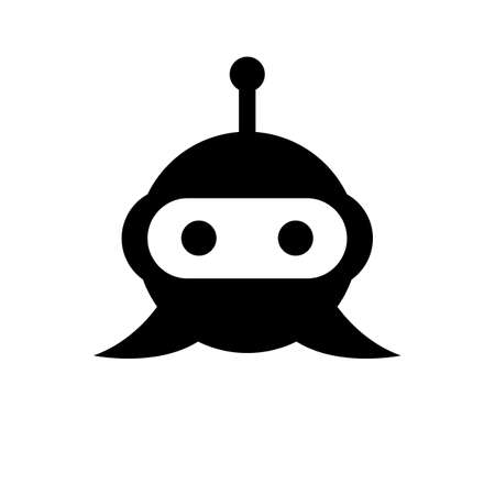 Robot head black in speech bubbleのイラスト素材